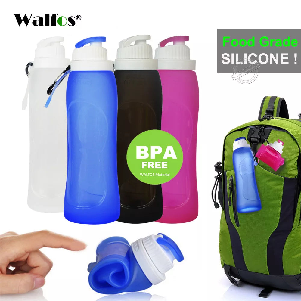 WALFOS Food Grade 500ML Creative Collapsible Foldable Silicone Drink Sport Water