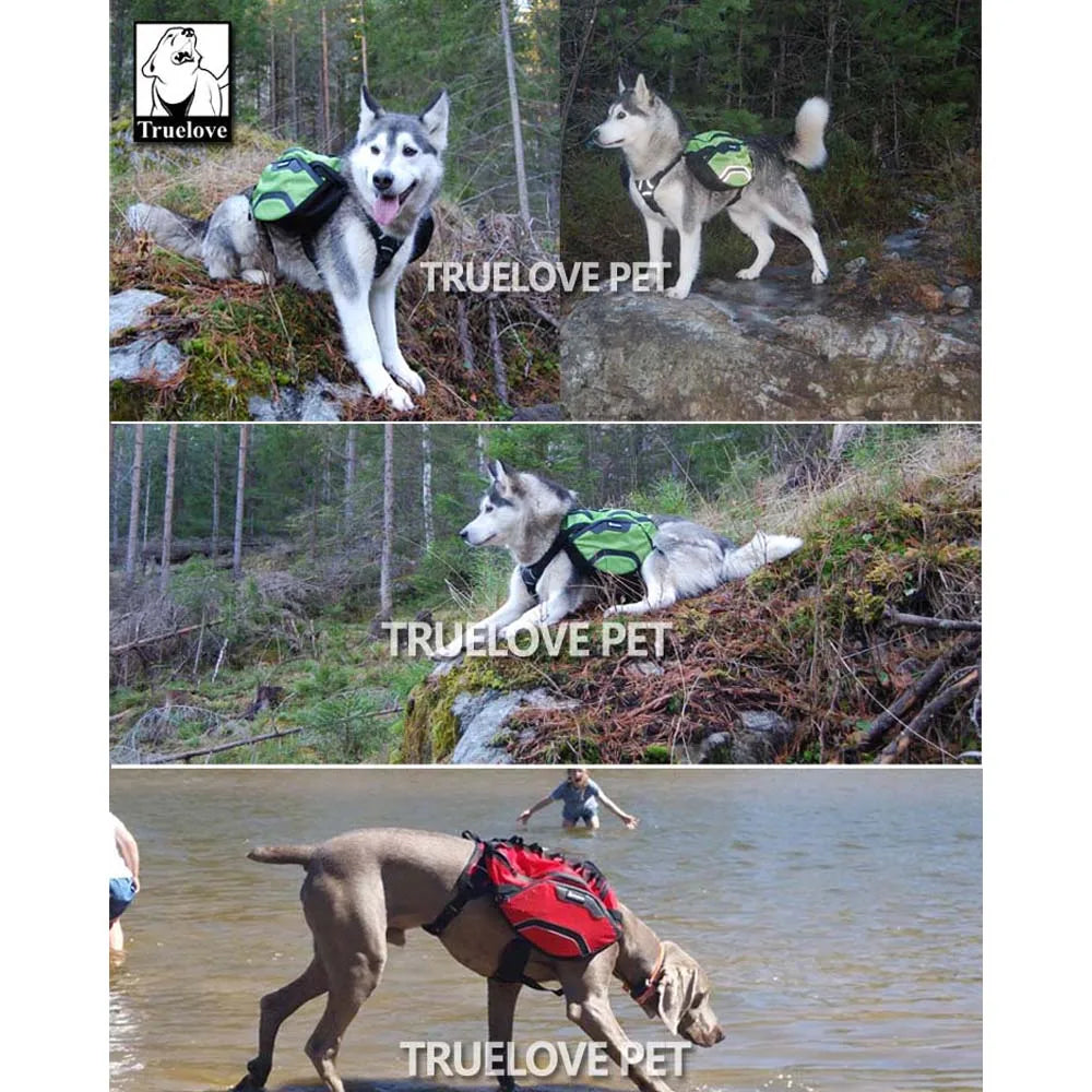 Truelove Two Used Dog Backpack Harness Waterproof Outdoor Camping Training Hiking