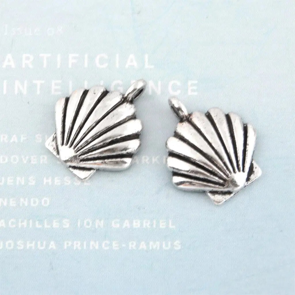 40pcs Silver Color Summer Shell Charms Nautical Beach Pendant Making Jewelry Diy Handmade Accessories 17X14mm A2053