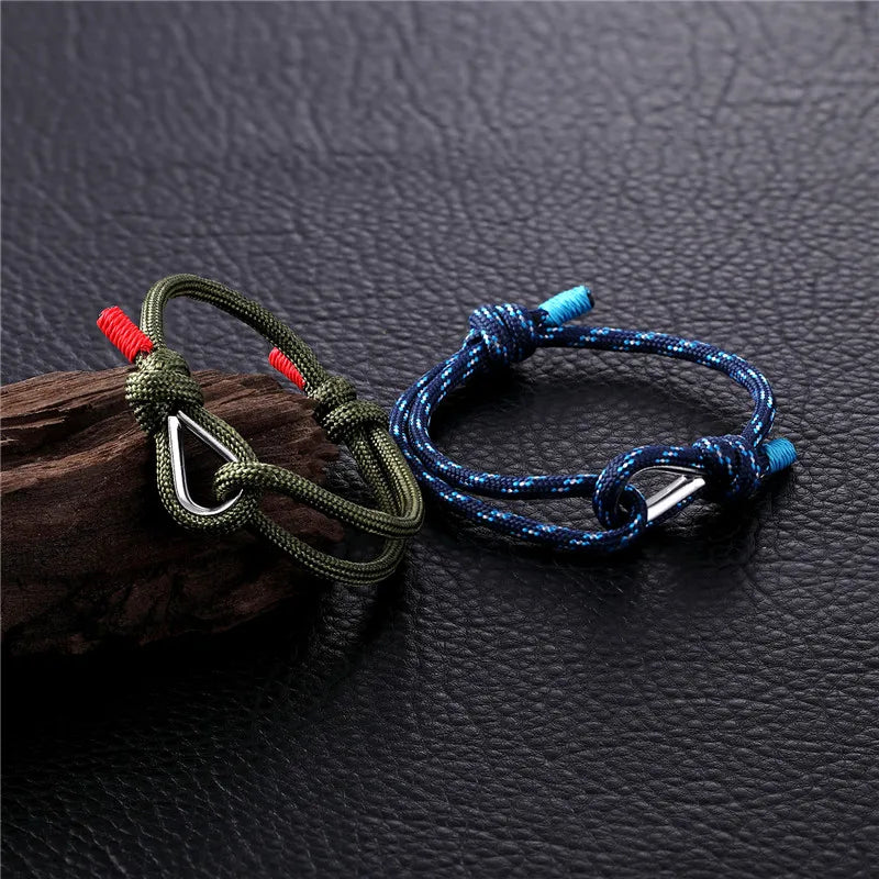 MKENDN High Quality Anchor Bracelets Men Women Charm Nautical Survival Rope Chain