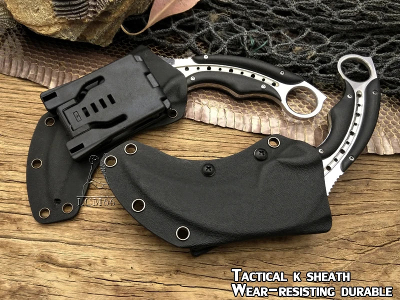 LCM66 Mirror light scorpion claw knife outdoor camping jungle survival battle karambit