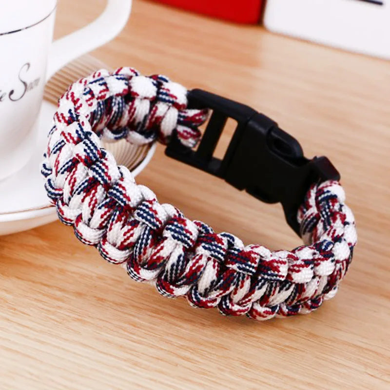 Men's New Survival Paracord Bracelet For Men Outdoor Camping Hiking Buckle Wristband