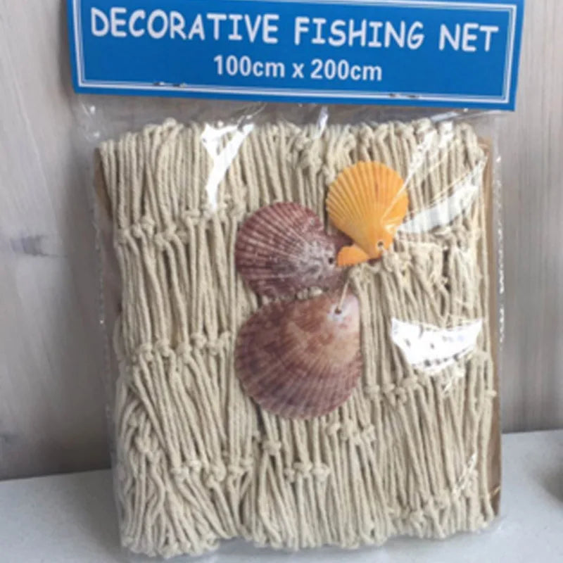 1pcs/pack Photo Props Big Fishing Net Shells Wall Hangings Mediterranean Sea Style