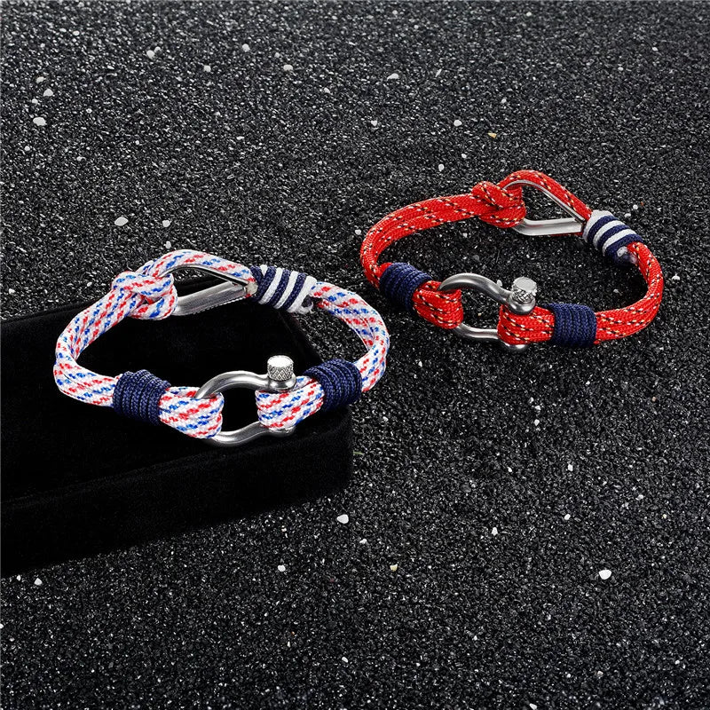 MKENDN New Fashion Sport Camping Parachute Navy Blue Cord Men Women Nautical