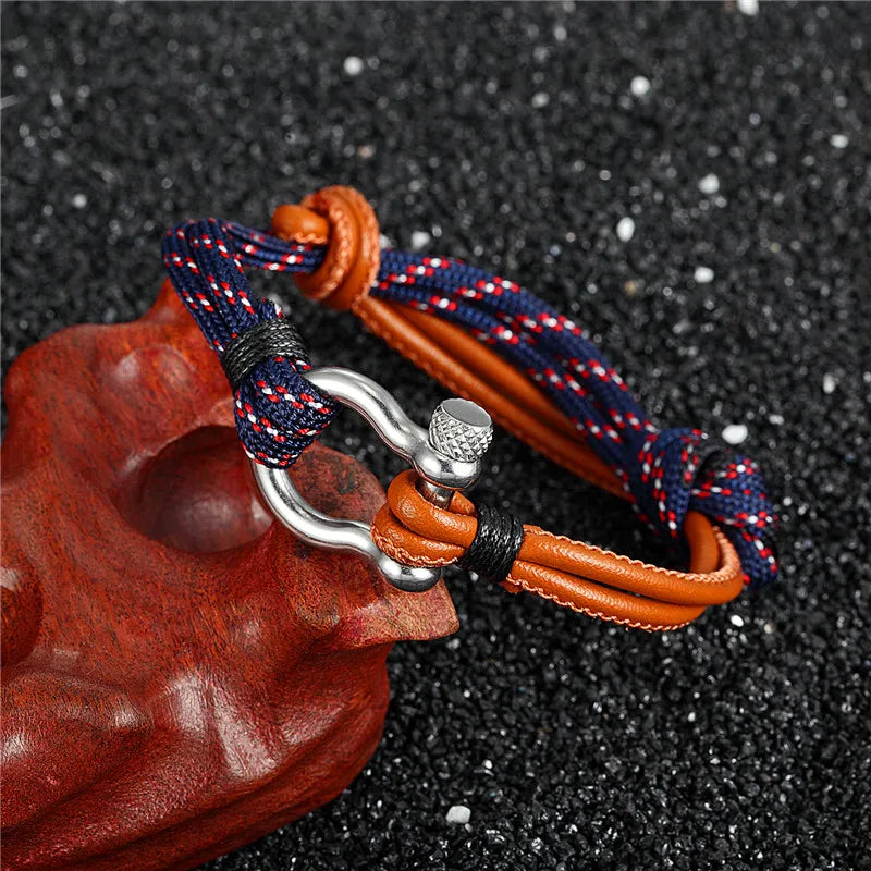 New Arrival Fashion Jewelry Navy Style Sport Camping Parachute Cord Survival Bracelet