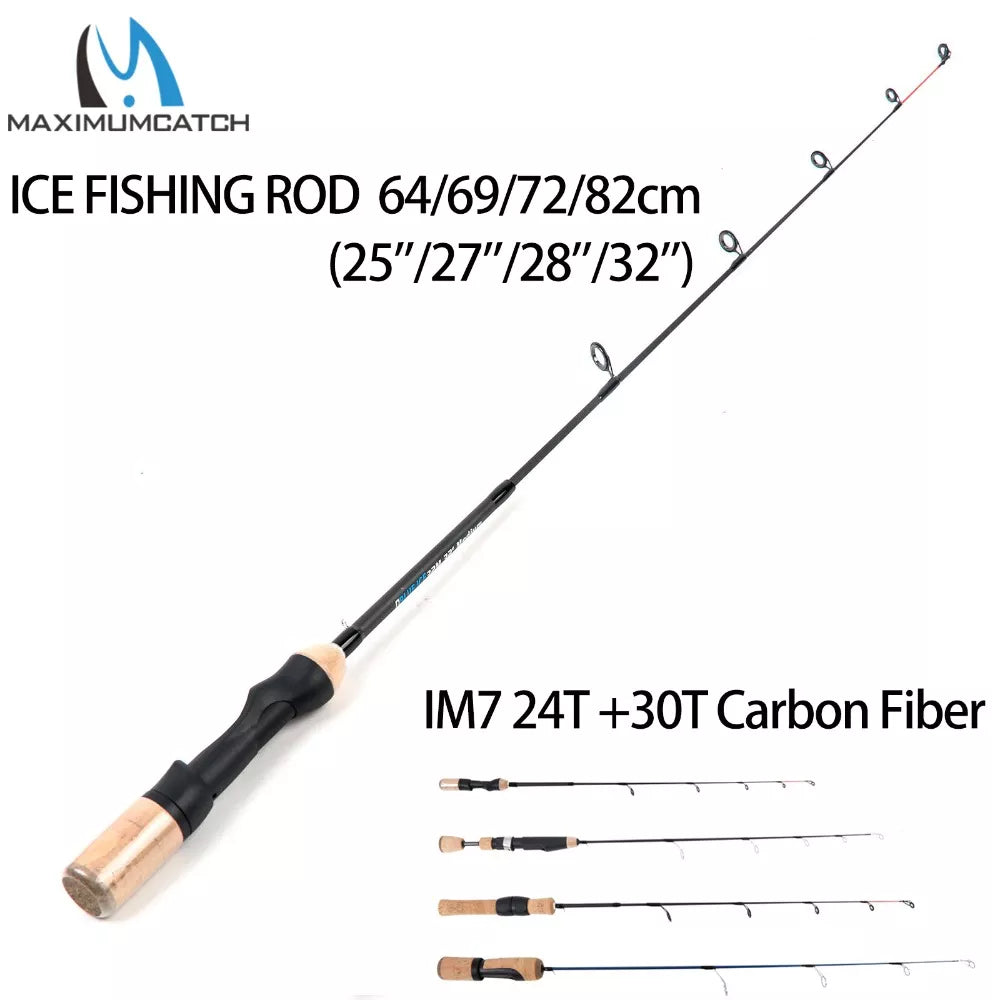 Maximumcatch Lightweight Ice Fishing Rod IM7 Carbon Fiber Winter Fishing Pole Fishing