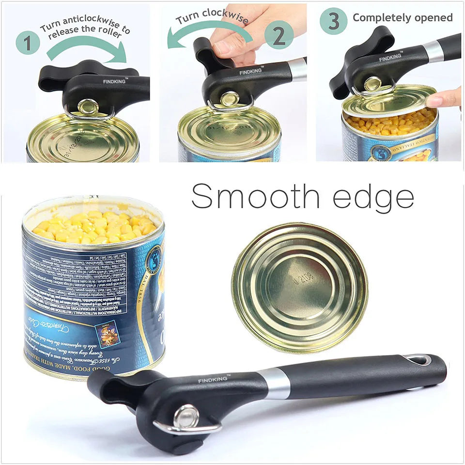 FINDKING Kitchen Cans Opener Stainless Steel Professional Gadgets Manual Can Opener