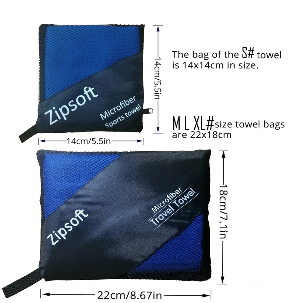 Zipsoft Brand Microfiber Beach Towel for Adult Havlu Quick Drying Travel Sports Blanket