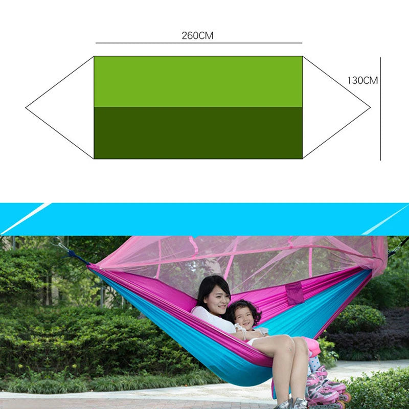 1-2 Person Hammock Outdoor Camping Hammock With Mosquito Net High Strength