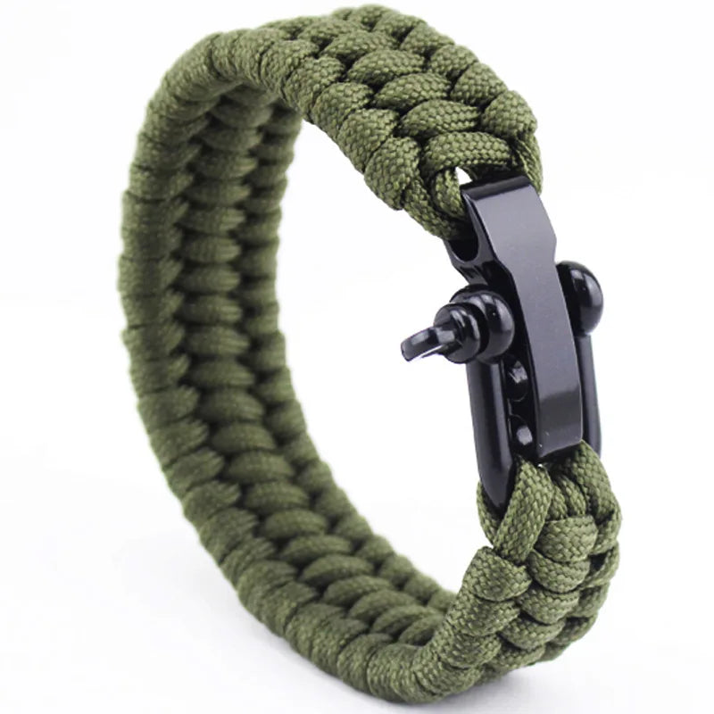 New Arrival Mens Stainless Steel Anchor Shackles Black Leather Bracelet Surf Nautical