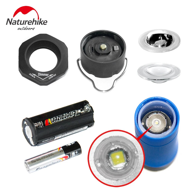 Naturehike Portable Mini CREE R2 LED Zoomable Flashing Camping Lantern Outdoor