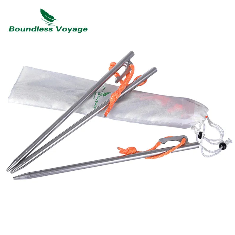 Boundless Voyage Titanium Alloy Tent Pegs Heavy Duty Nails Camping Stakes Hard