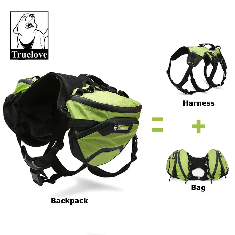 Truelove Two Used Dog Backpack Harness Waterproof Outdoor Camping Training Hiking