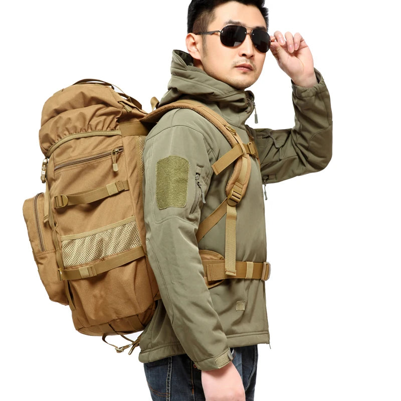 50L Military Tactical Backpack Large Capacity Outdoor Camping Mountaineering Bag