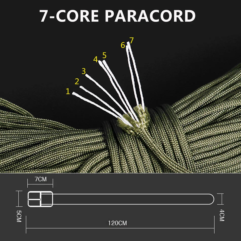 Paracord 550 Survival Belt Rope Hand Made Tactical Military Bracelet Outdoor Accessories Camping Hiking Equipment