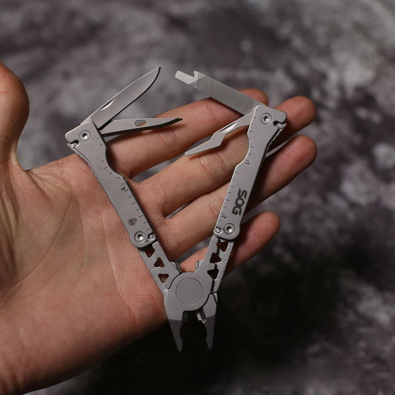 Outdoor Combination Pliers Multi Function Mini Tool Pliers Stainless Steel Tactical Survival Portable Folding EDC Tools Silver