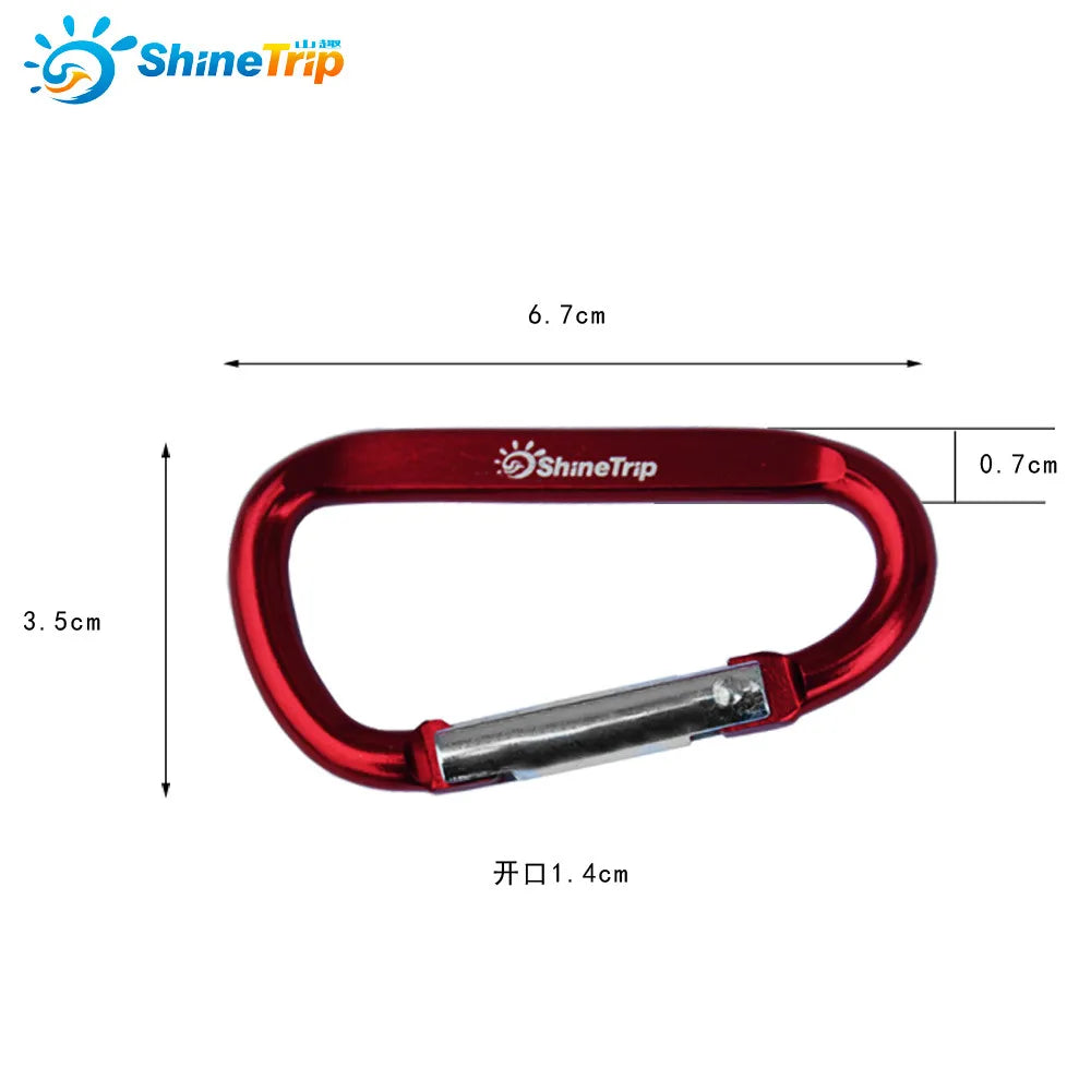 4 pcs ShineTrip Aluminum D Shape Buckle Carabiner Survial Key Chain Carabine Hook