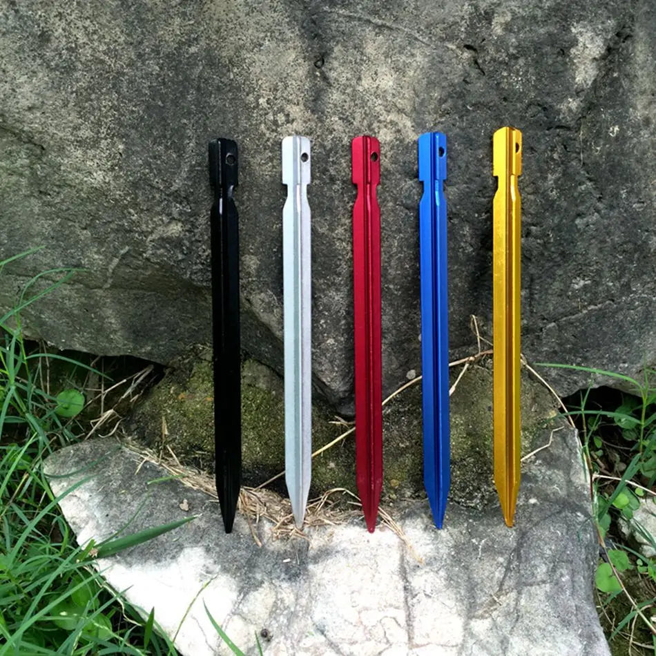 4pcs 18cm Tent Peg Nail Aluminium Alloy Stake with Rope Camping Equipment Outdoor