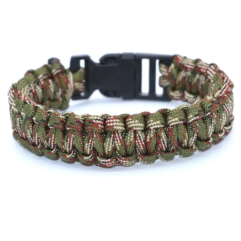 Outdoor Travel Camping Thin Army green Braided Cobra Weave Plastic Buckle Paracord