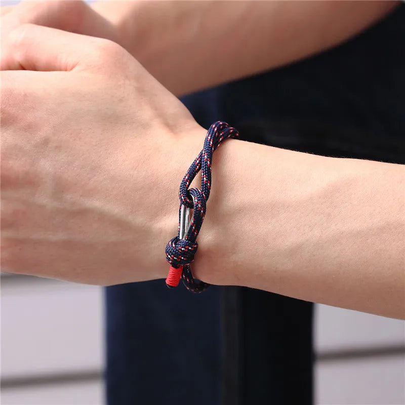 MKENDN High Quality Anchor Bracelets Men Women Charm Nautical Survival Rope Chain