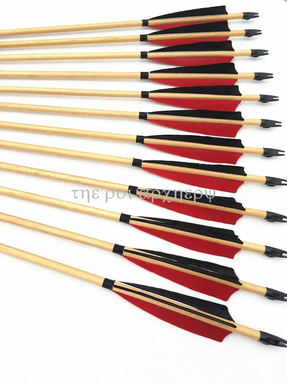 6/12/24pcs Wooden Arrows Traditional Handmade 5" Turkey Feathers wooden Shaft Self Nock Target Arows For Archery Recurve Bow