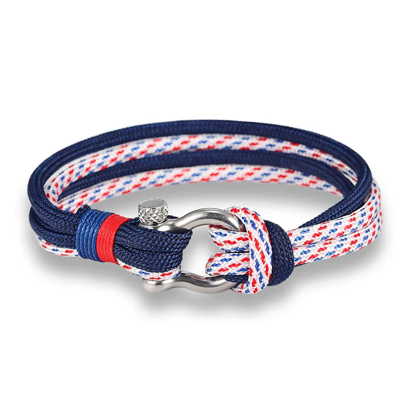 New Arrival Fashion Jewelry Navy Style Sport Camping Parachute Cord Survival Bracelet