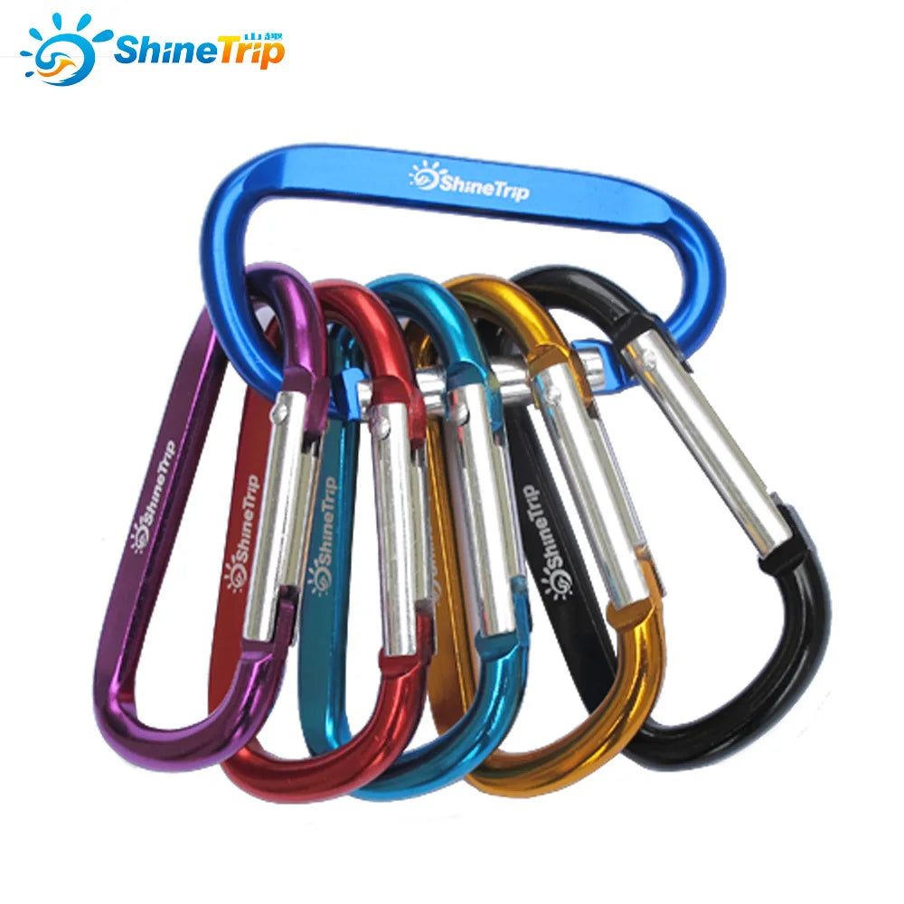 4 pcs ShineTrip Aluminum D Shape Buckle Carabiner Survial Key Chain Carabine Hook