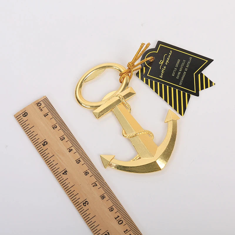 Creative Gold Nautical Anchor Metal Beer Bottle Opener Personalized Favors