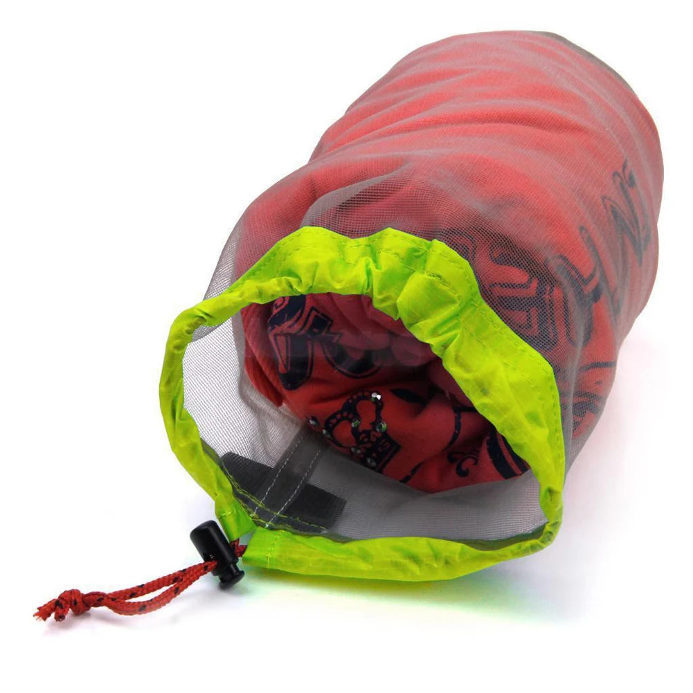 Portable Travel Camping Sports Ultralight Mesh Storage Bag Stuff Sack Drawstring