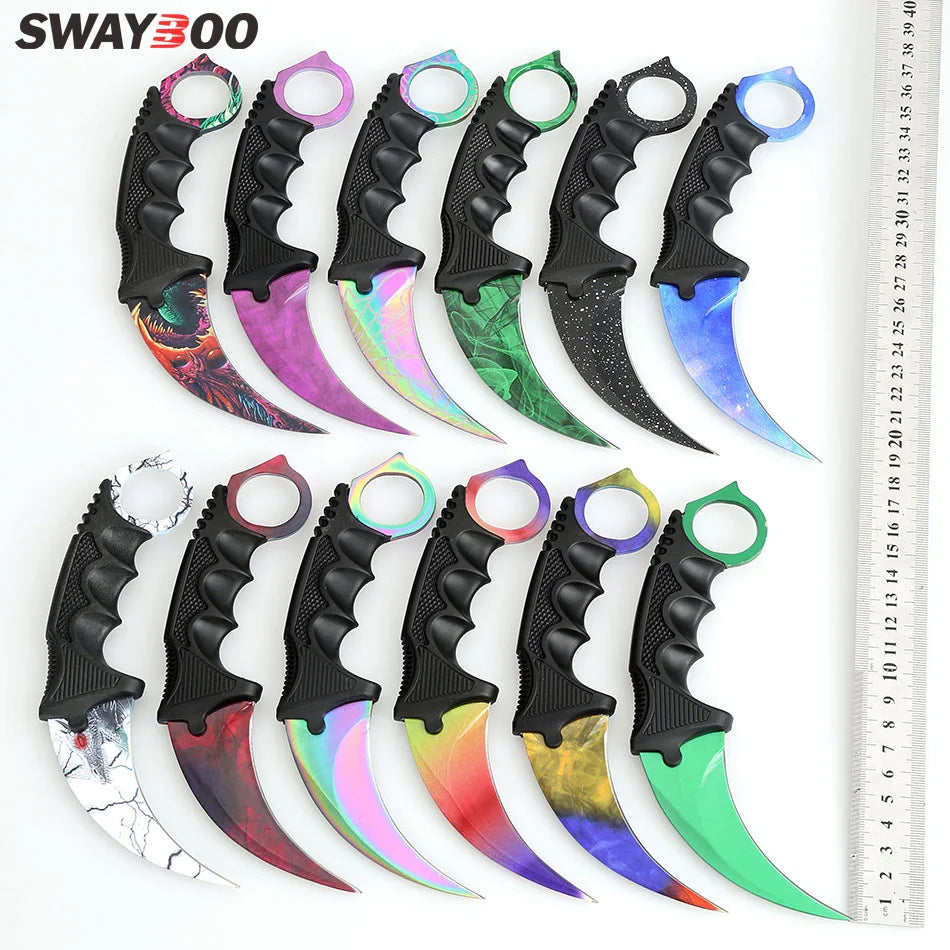 Swayboo Real CSGO Counter Strike Fixed Blade Tactical Camping Knife  Rainbow