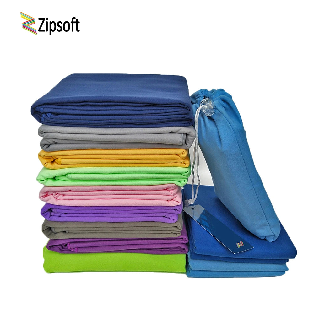 Zipsoft Microfiber Travel Towel Beach Sports Bag Fast Drying Swimming Gym Camping