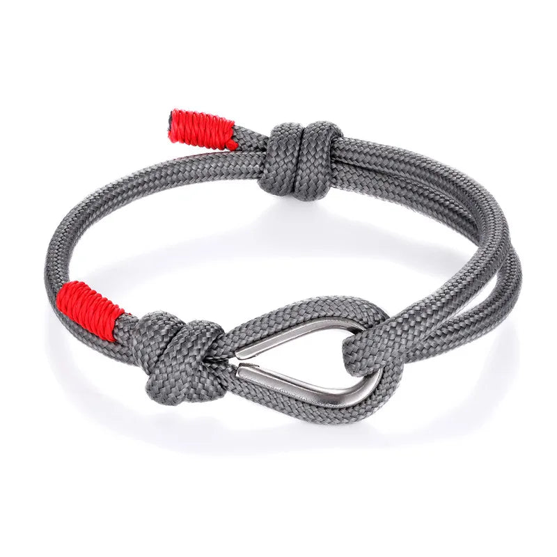 MKENDN High Quality Anchor Bracelets Men Women Charm Nautical Survival Rope Chain