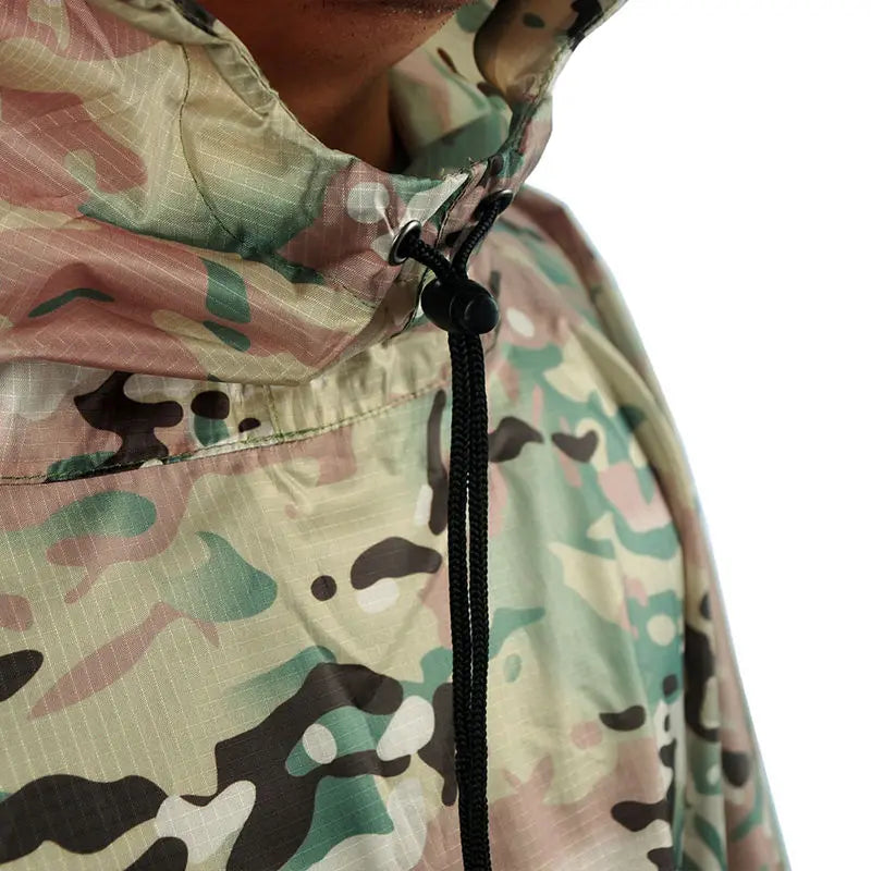 Outdoor Military Breathable Camouflage Poncho Jungle Tactical Raincoat Birdwatching