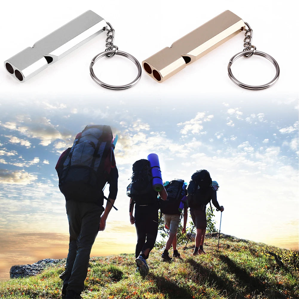 Mini Portable 150db Double Pipe High Decibel Outdoor Camping Hiking Survival Whistle