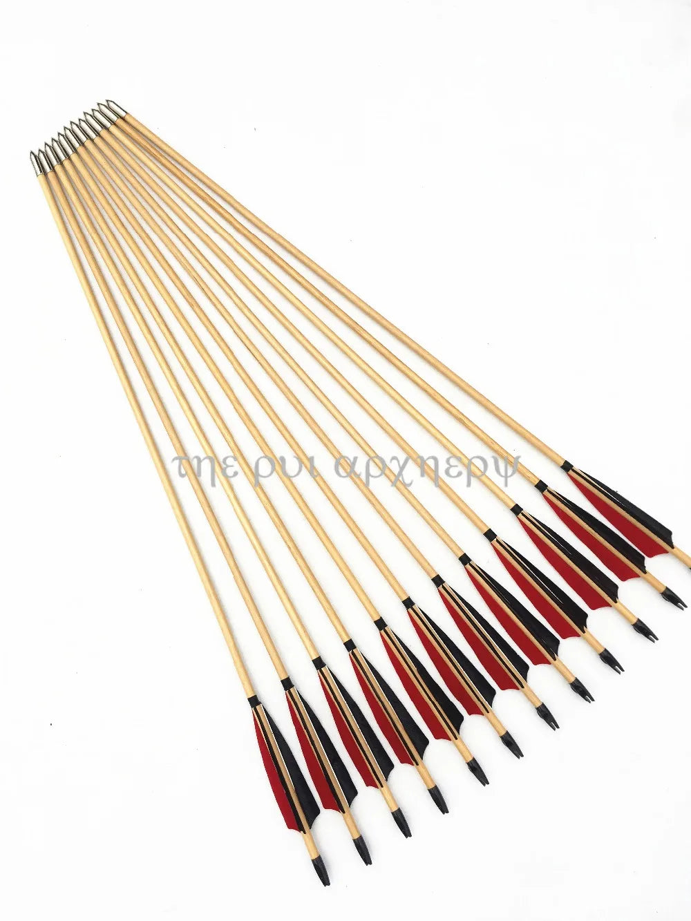 6/12/24pcs Wooden Arrows Traditional Handmade 5" Turkey Feathers wooden Shaft Self Nock Target Arows For Archery Recurve Bow