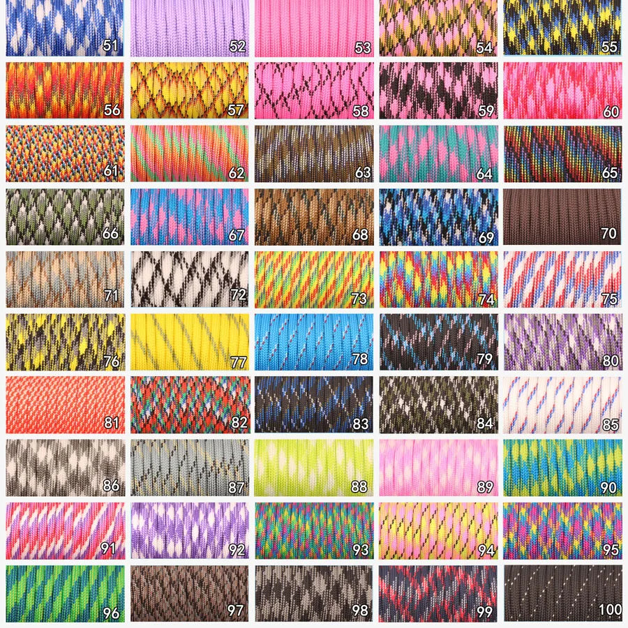 CAMPINGSKY Paracord 4mm 100ft 550 Paracord Parachute Cord Lanyard Rope