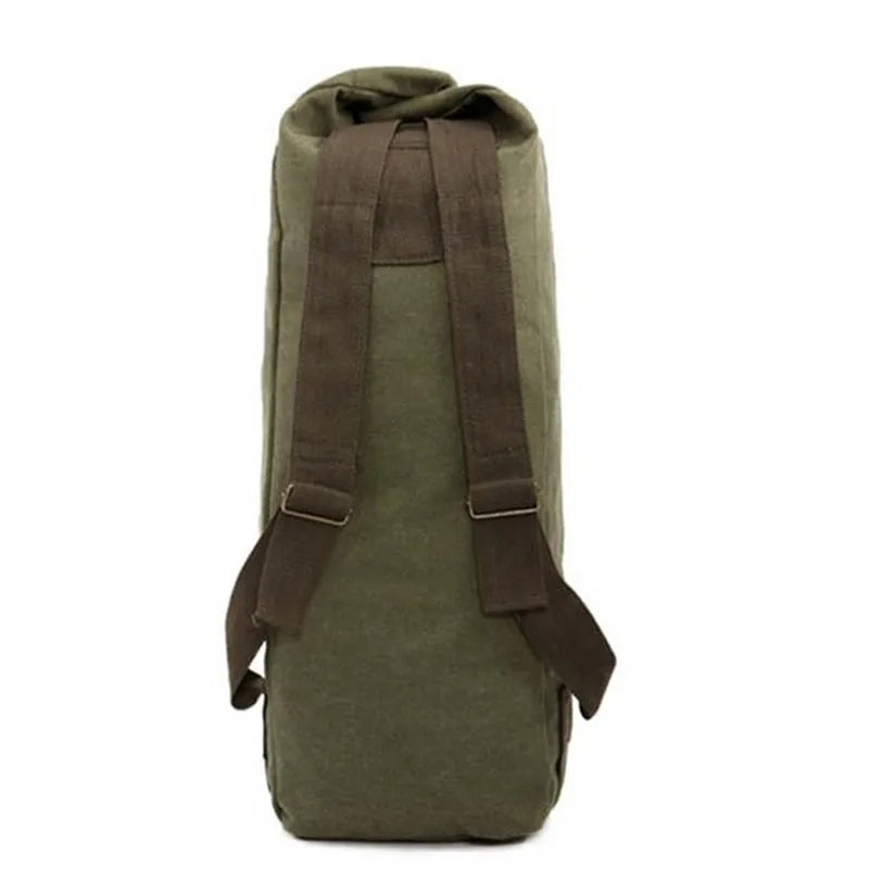 Outdoors Canvas Military Backpack Camping Hiking Rucksack Women Men Bag Bucket