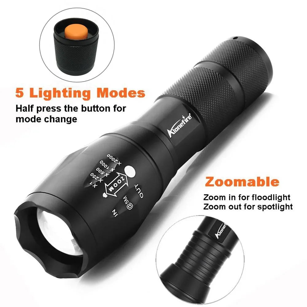 Powerful G700 Flashlight XML T6 L2 led Aluminum Waterproof Zoom Camping Torch