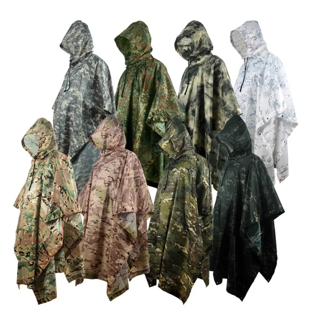 Outdoor Military Breathable Camouflage Poncho Jungle Tactical Raincoat Birdwatching