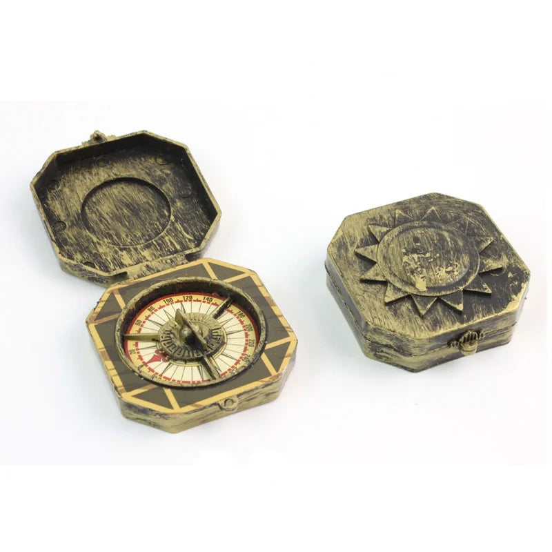2pcs Vintage Pirate Captain Costume Toy Retro Nautical Compass Kids Cosplay Party