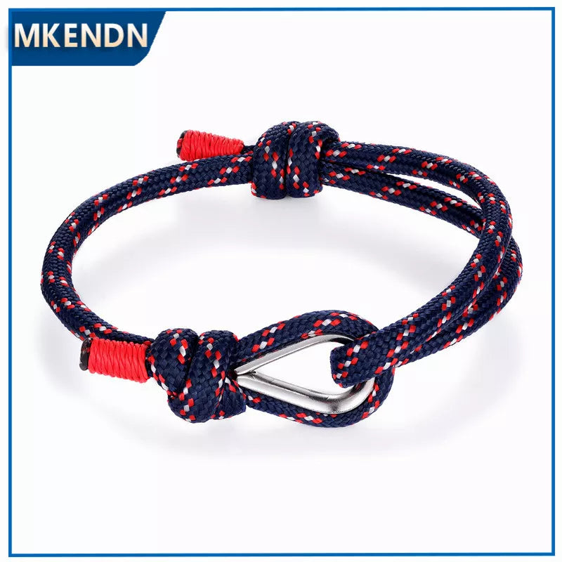 MKENDN High Quality Anchor Bracelets Men Women Charm Nautical Survival Rope Chain