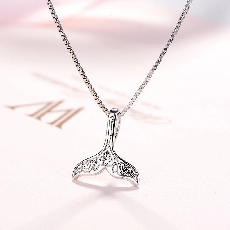 Wholesale Wedding Jewelry 925 Sterling Silver Whale Tail Fish Nautical Charm Mermaid