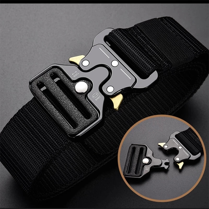 Men's belt outdoor hunting metal tactical belt multifunctional alloy buckle high quality