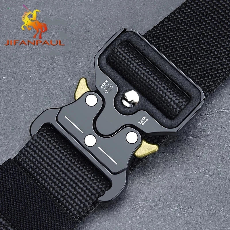 Men's belt outdoor hunting metal tactical belt multifunctional alloy buckle high quality