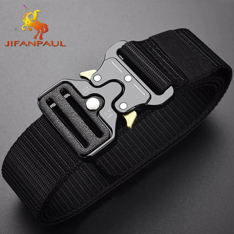 Men's belt outdoor hunting metal tactical belt multifunctional alloy buckle high quality