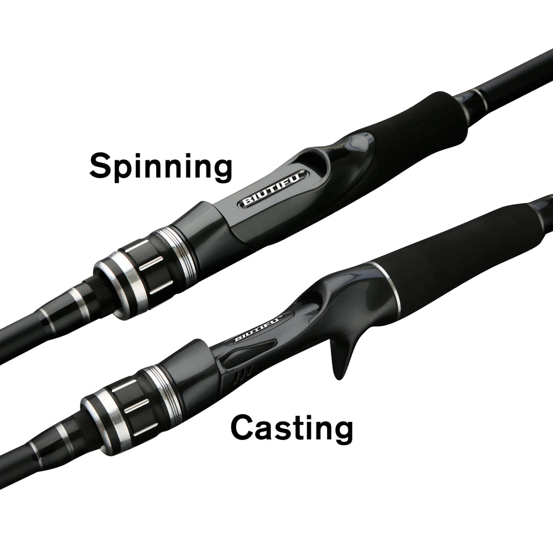 BIUTIFU 2Sections 2.4/2.1/1.8m Spinning Casting 3Tips Lure Fishing Rod 30T Carbon