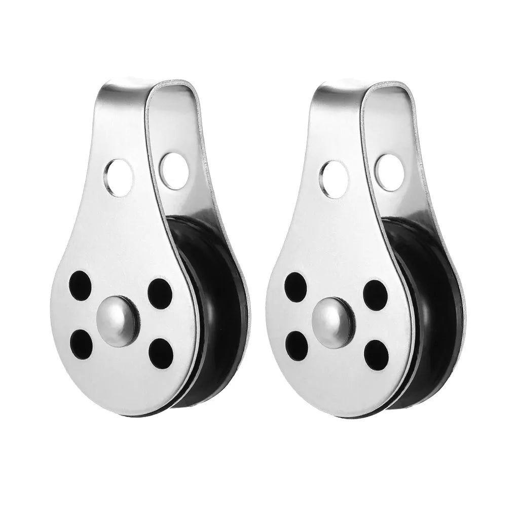 2pcs Marine Grade 316 Stainless Steel Block Tackle Pulley Boat Nautical Tool