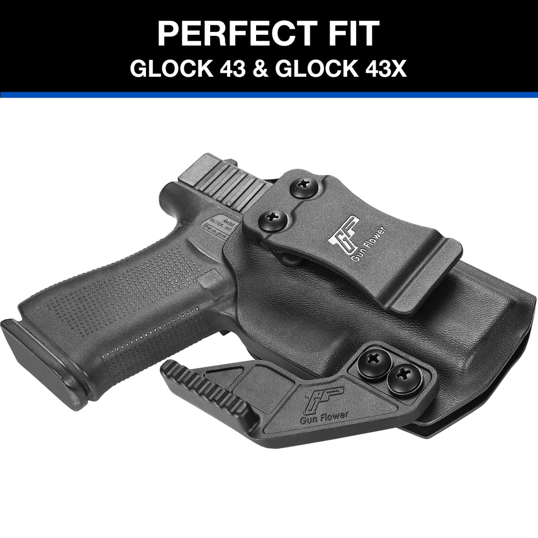 Pistol Holsters Fits for Glock 43/43X Concealed Carry IWB Kydex Gun Bags With Belt Clip and Claw Not for G43X MOS Right and left