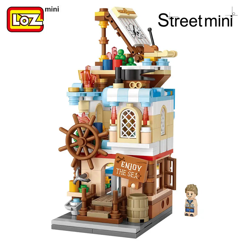 LOZ Mini Block Commercial Street Magic Street View Magic House Nautical Mushroom