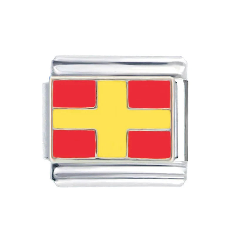 International Nautical Flag Code Letter N Links Color Enamel Maritime Signal Alphabet